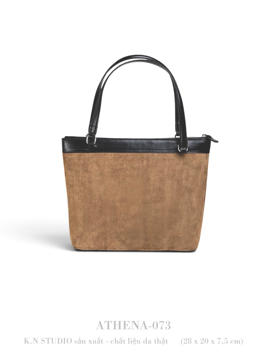 ATHENA-073 Túi Tote Da Lộn Phối Da Bò Trơn 2 ATHENA-073 Túi Tote Da Lộn Phối Da Bò Trơn - Ảnh 2