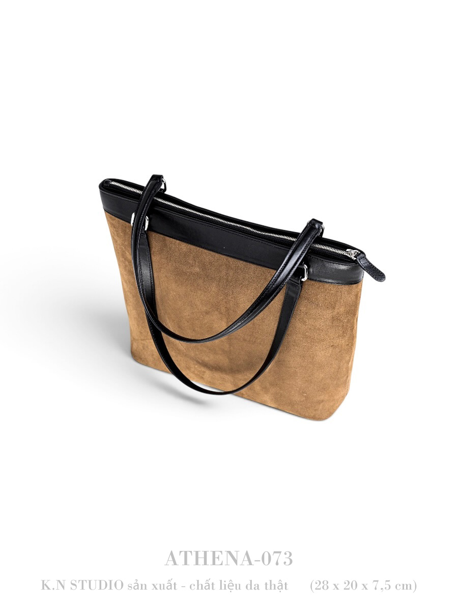 ATHENA-073 Túi Tote Da Lộn Phối Da Bò Trơn 5 ATHENA-073 Túi Tote Da Lộn Phối Da Bò Trơn - Ảnh 5