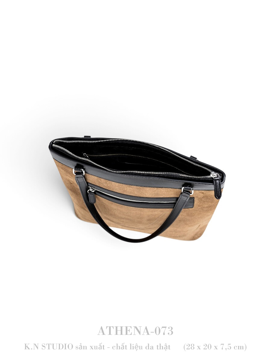 ATHENA-073 Túi Tote Da Lộn Phối Da Bò Trơn 6 ATHENA-073 Túi Tote Da Lộn Phối Da Bò Trơn - Ảnh 6
