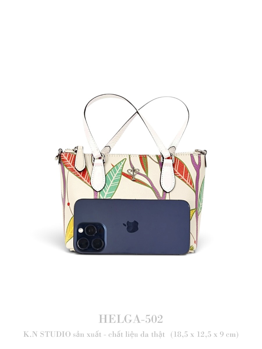 HELGA-502 HOA Túi Xách Da Bò Mini Tote 3 HELGA-502 HOA Túi Xách Da Bò Mini Tote - Ảnh 3