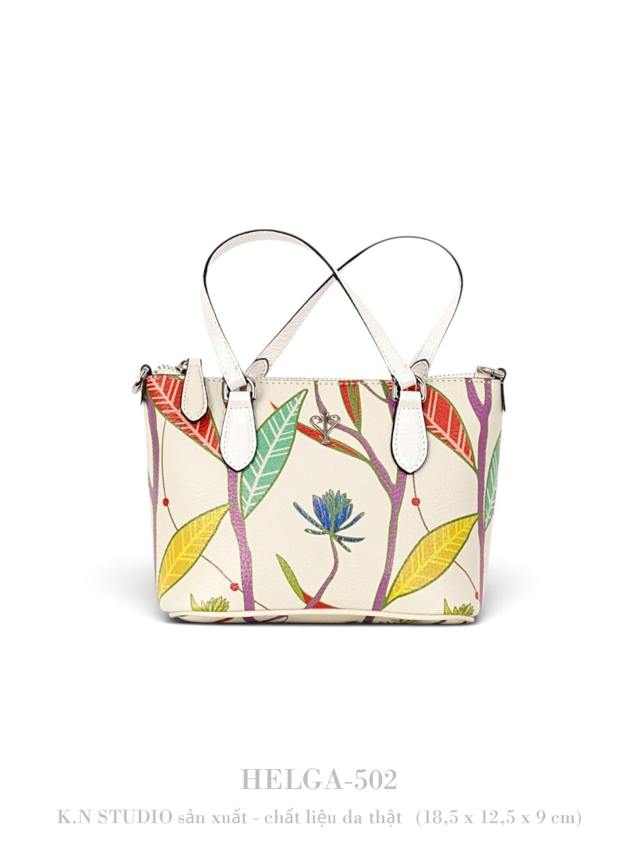 HELGA-502 HOA Túi Xách Da Bò Mini Tote 4 HELGA-502 HOA Túi Xách Da Bò Mini Tote - Ảnh 4