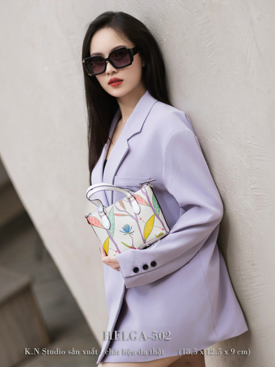 HELGA-502 HOA Túi Xách Da Bò Mini Tote 8 HELGA-502 HOA Túi Xách Da Bò Mini Tote - Ảnh 8
