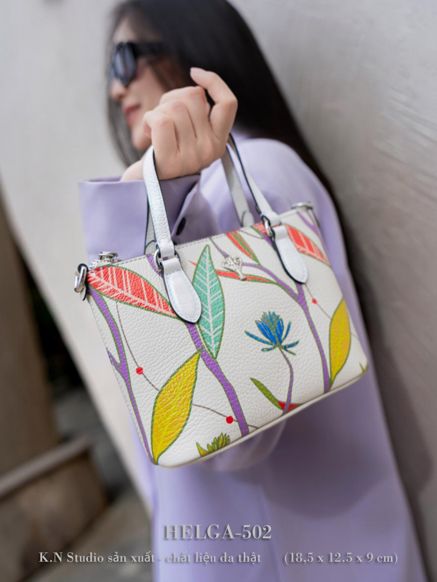 HELGA-502 HOA Túi Xách Da Bò Mini Tote 9 HELGA-502 HOA Túi Xách Da Bò Mini Tote - Ảnh 9