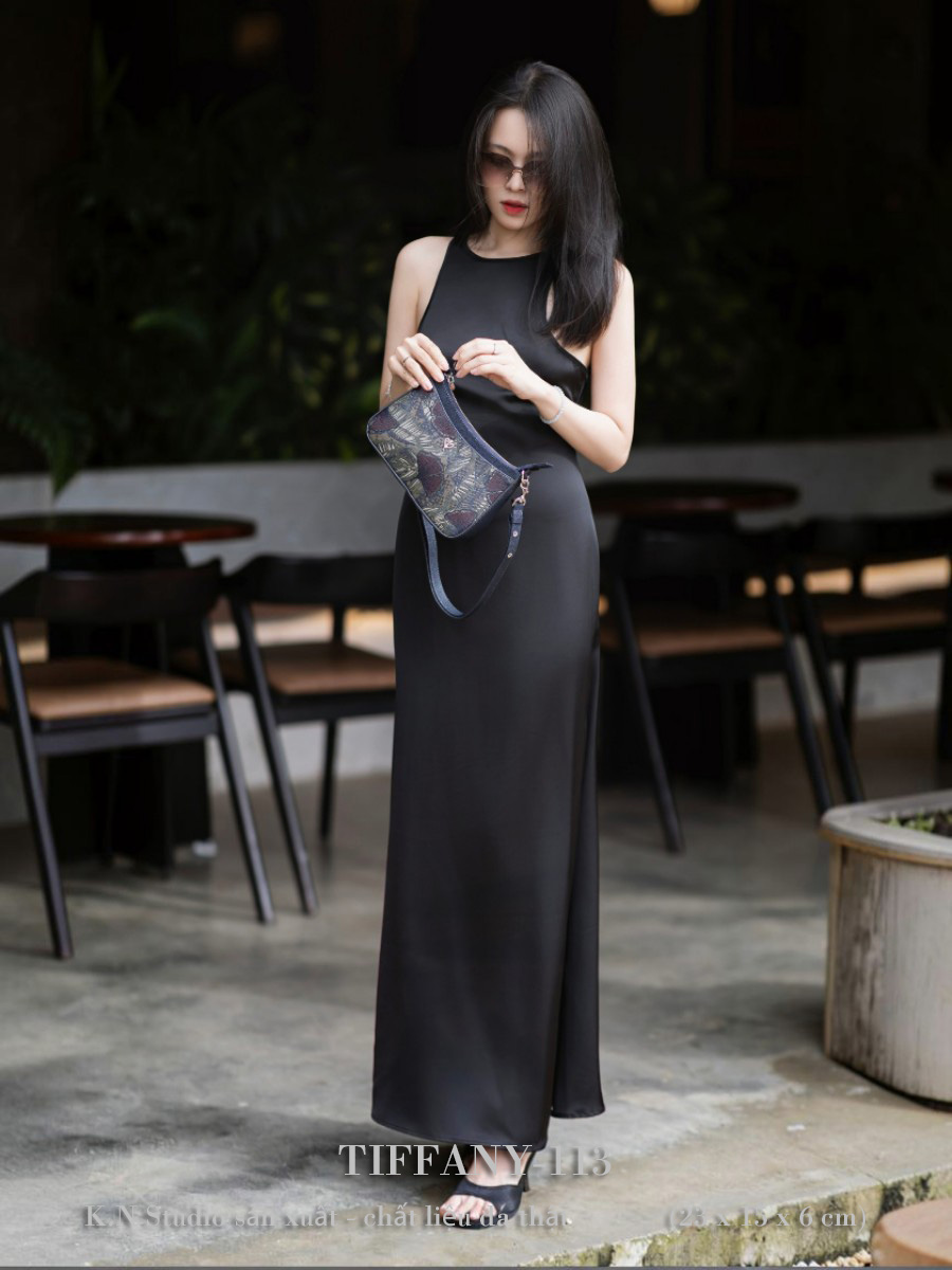 TIFFANY-113 Túi Xách Da Bò Họa Tiết Hoa Xanh 4 TIFFANY-113 Túi Xách Da Bò Họa Tiết Hoa Xanh - Ảnh 4