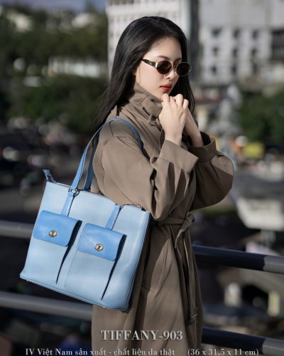 TIFFANY-903-Túi Tote Da Bò Thật Công Sở